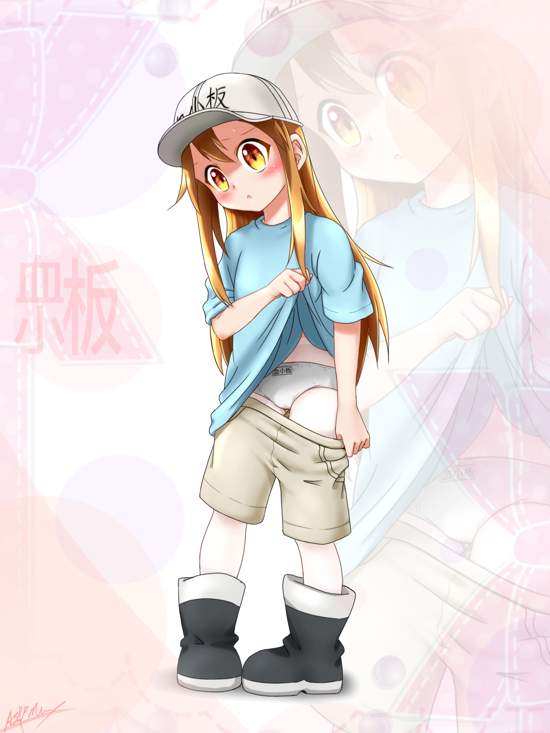 二次ロリ少女の短パンパンチラや短パンパンもろなどショートパンツ&おパンツロリ二次エロ画像-12