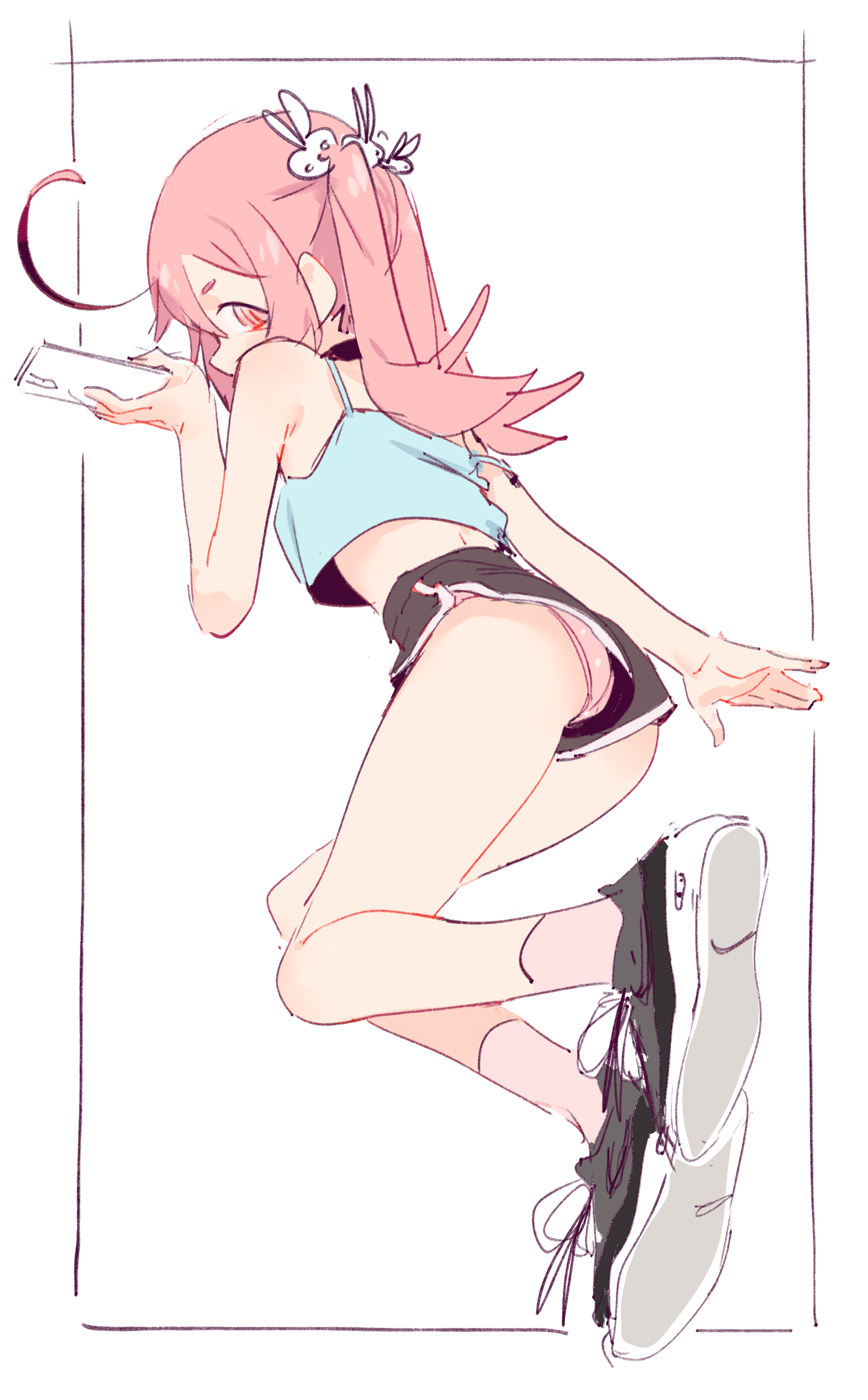 ショートパンツとかの隙間から可愛いショーツがチラリしてるロリ隙パン二次エロ画像-34