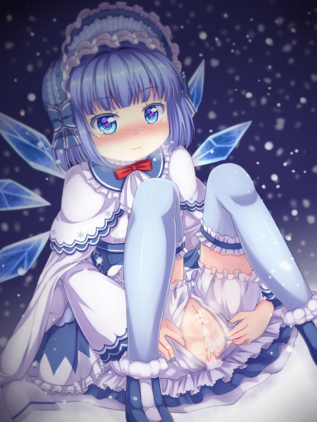 二次ロリ少女がオープンクロッチ可能なタイプの昔ながらのドロワーズで脱がさず安心な二次エロ画像-10