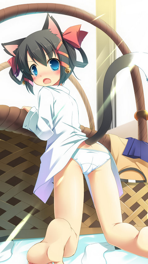 二次ロリ少女のお尻側から見える階段で後ろにつきたいパンチラパンモロロリ二次エロ画像-7