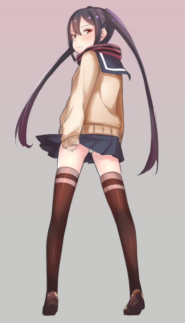 二次ロリ少女のお尻側から見える階段で後ろにつきたいパンチラパンモロロリ二次エロ画像-15