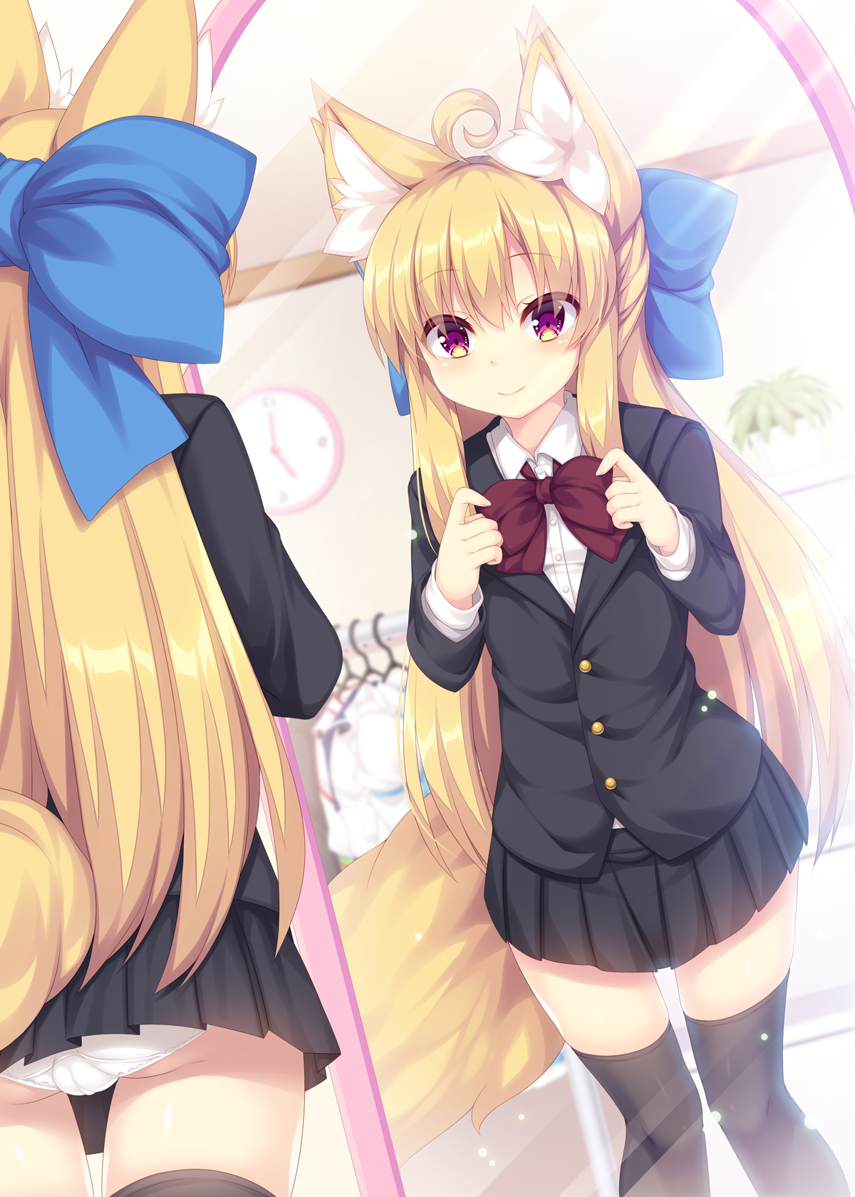 二次ロリ少女のお尻側から見える階段で後ろにつきたいパンチラパンモロロリ二次エロ画像-38