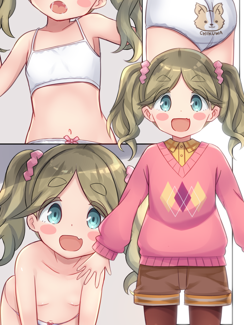 二次ロリ美乳少女のちっぱいを守るブラジャーが可愛いロリブラ下着姿の二次エロ画像-42