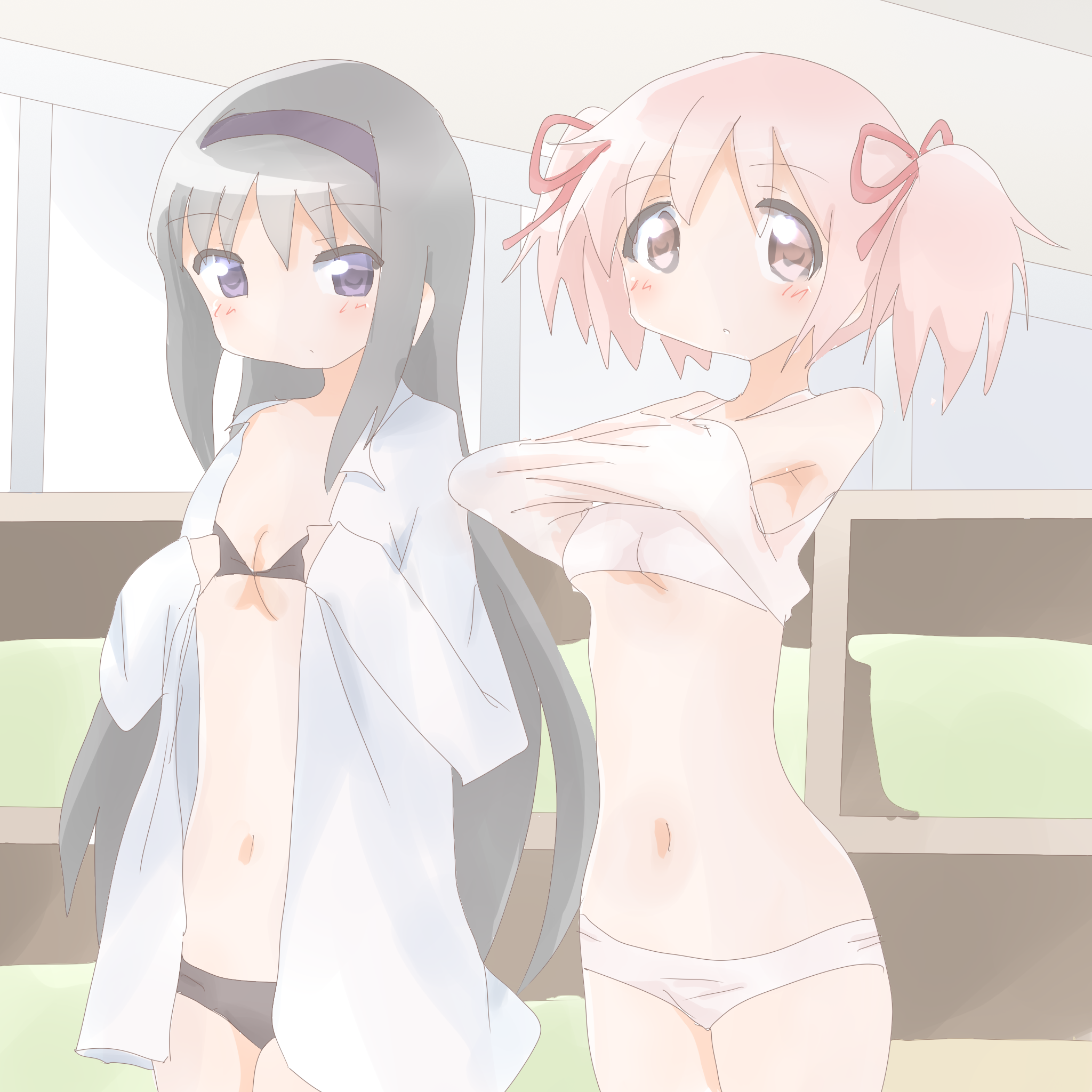 二次ロリ美乳少女のちっぱいを守るブラジャーが可愛いロリブラ下着姿の二次エロ画像-52