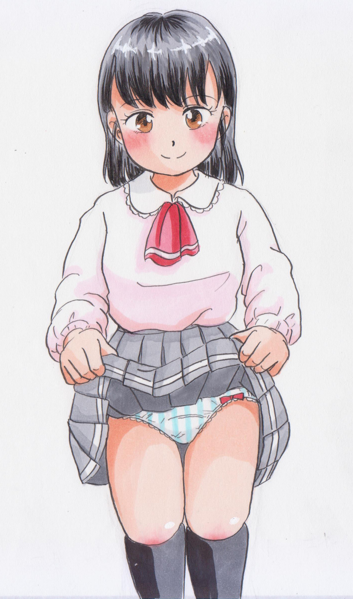 二次ロリ少女のスカートたくし上げなどでスカートの中のパンツが丸見えなロリ二次エロ画像-10