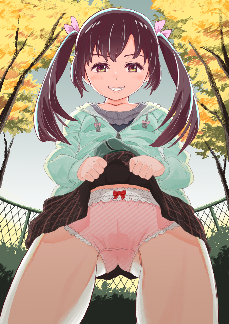 二次ロリ少女のスカートたくし上げなどでスカートの中のパンツが丸見えなロリ二次エロ画像-15