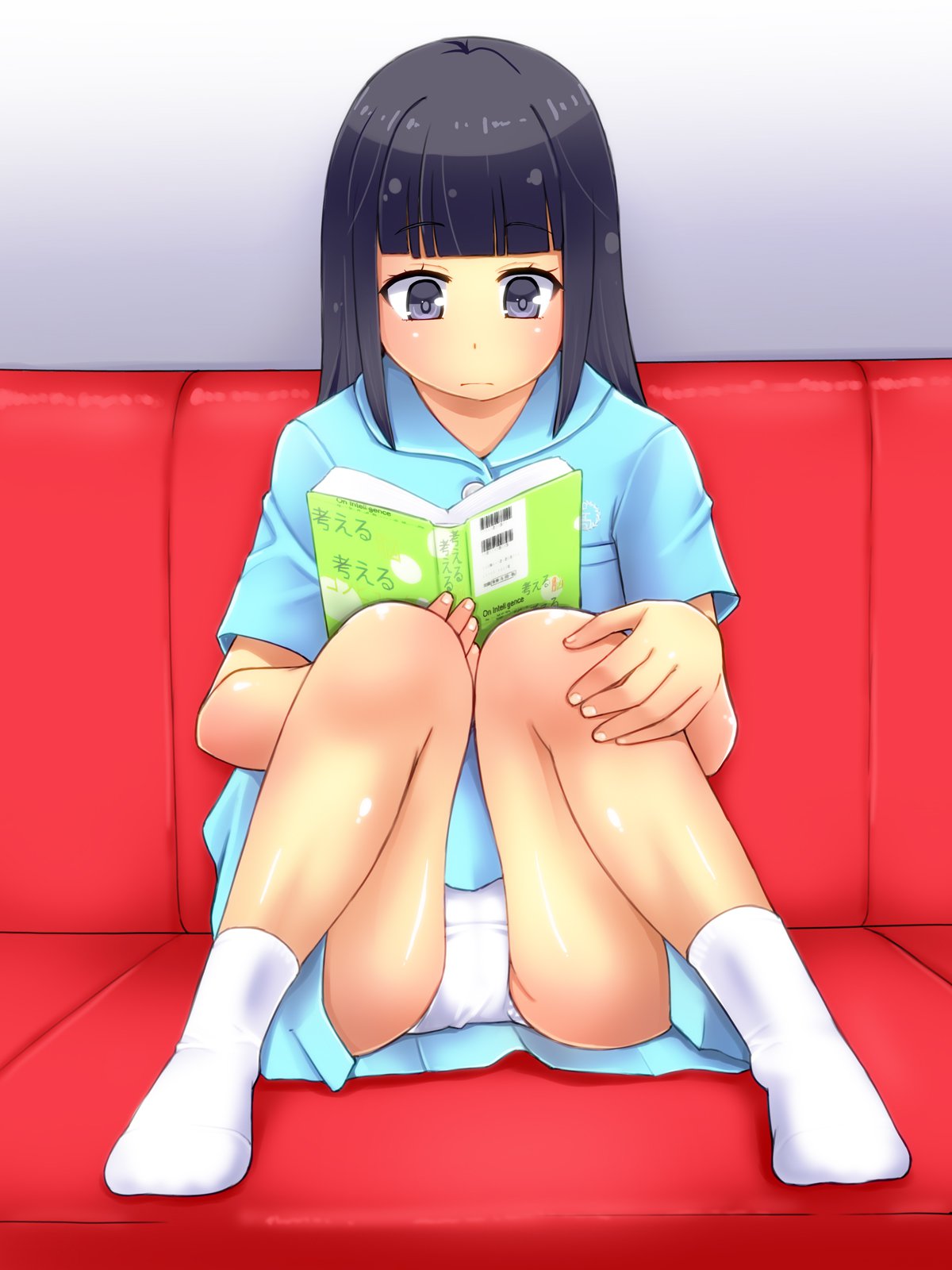 二次ロリ少女のしゃがみパンチラ、無防備なしゃがパンロリ二次エロ画像-12