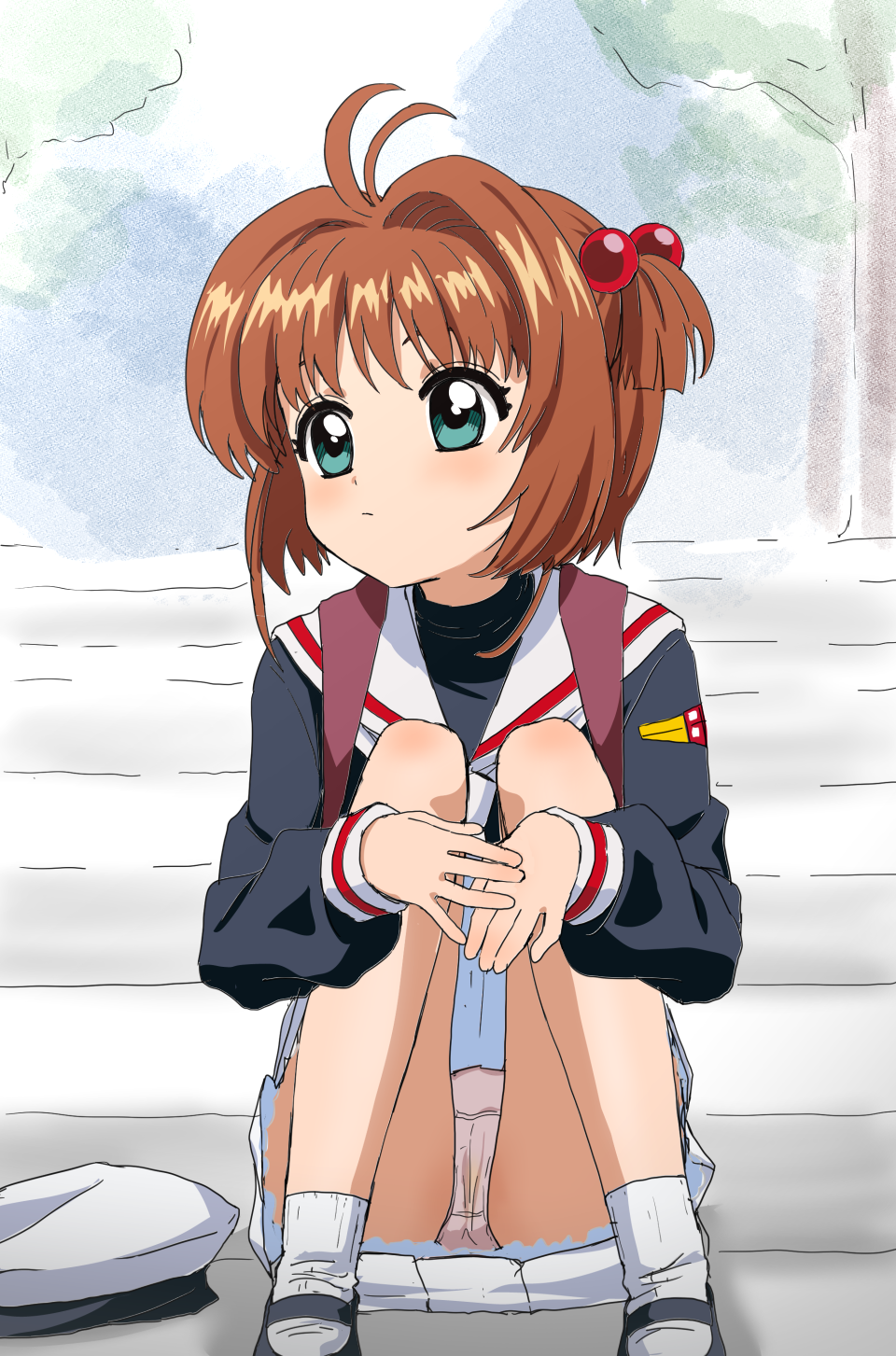 二次ロリ少女のしゃがみパンチラ、無防備なしゃがパンロリ二次エロ画像-48