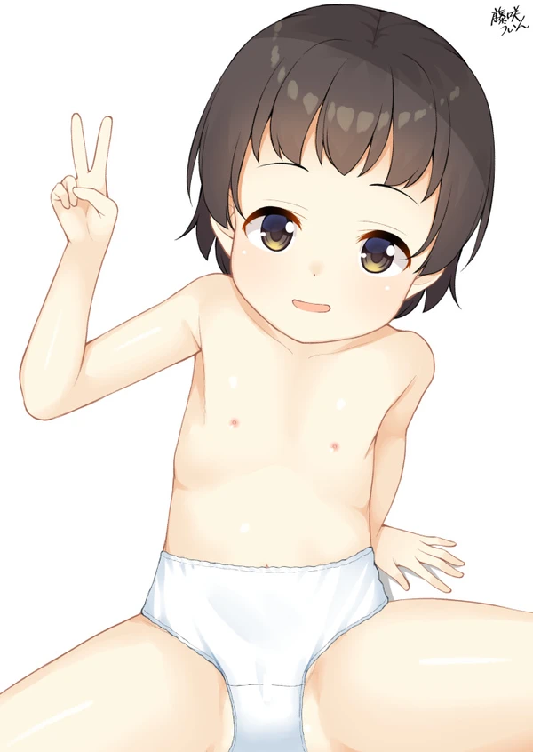 二次ロリ少女の絶滅危惧なシンプル白系女児ショーツをたくさん楽しむためのロリパンこどパン女児ショーツ二次エロ画像-19