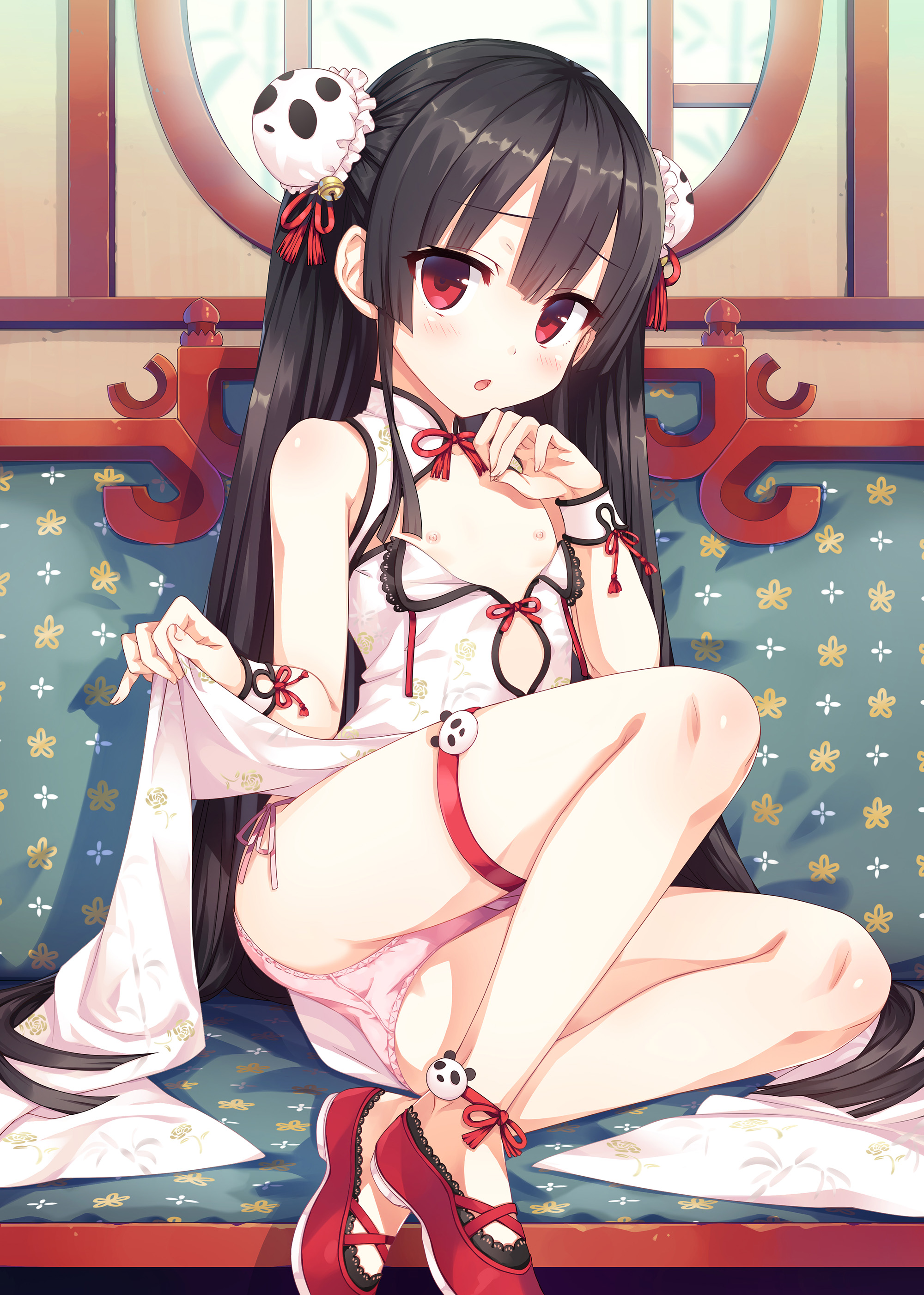 二次ロリ少女のするりと脱がしやすそうな紐パンティー、紐パン姿の二次エロ画像-14