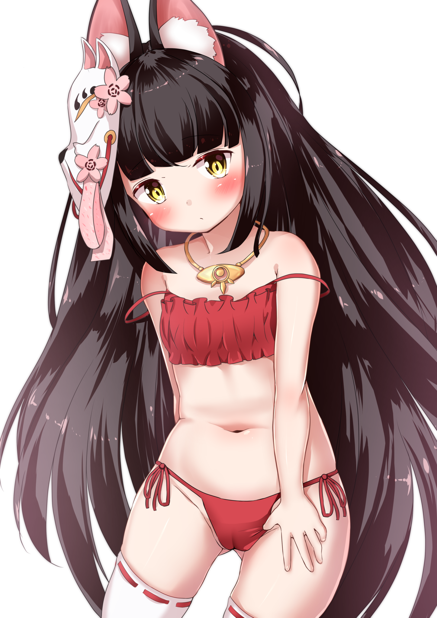 二次ロリ少女のするりと脱がしやすそうな紐パンティー、紐パン姿の二次エロ画像-28