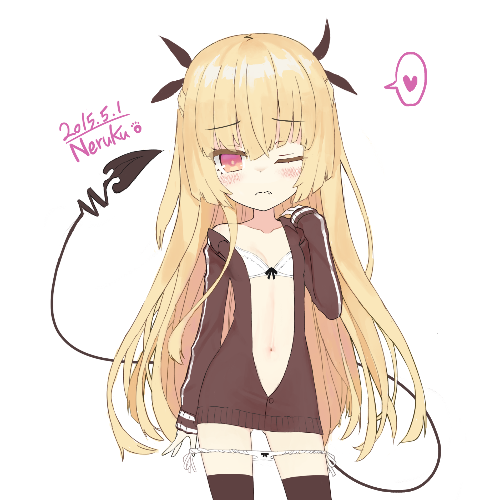 二次ロリ少女のするりと脱がしやすそうな紐パンティー、紐パン姿の二次エロ画像-36
