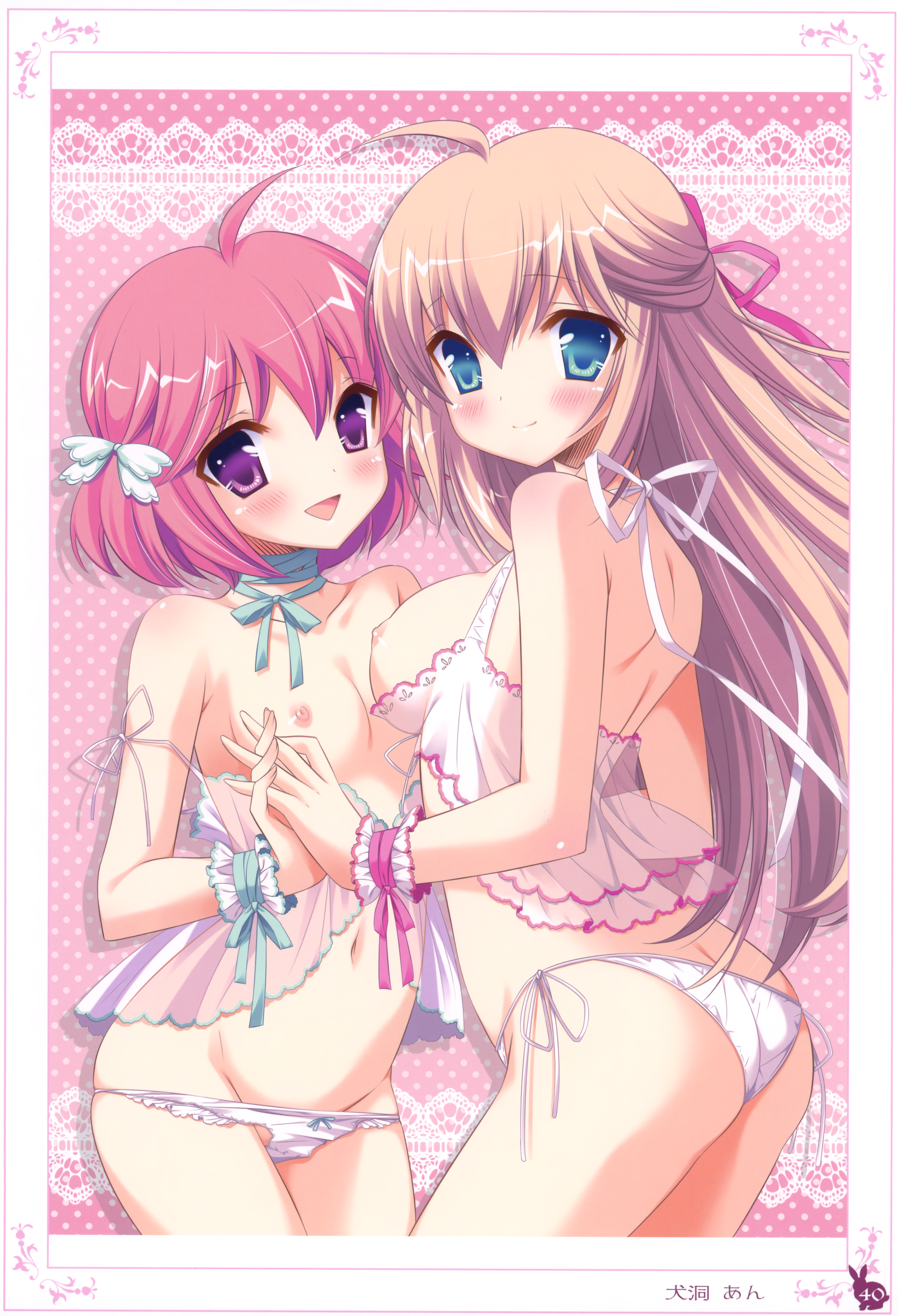 二次ロリ少女のするりと脱がしやすそうな紐パンティー、紐パン姿の二次エロ画像-41