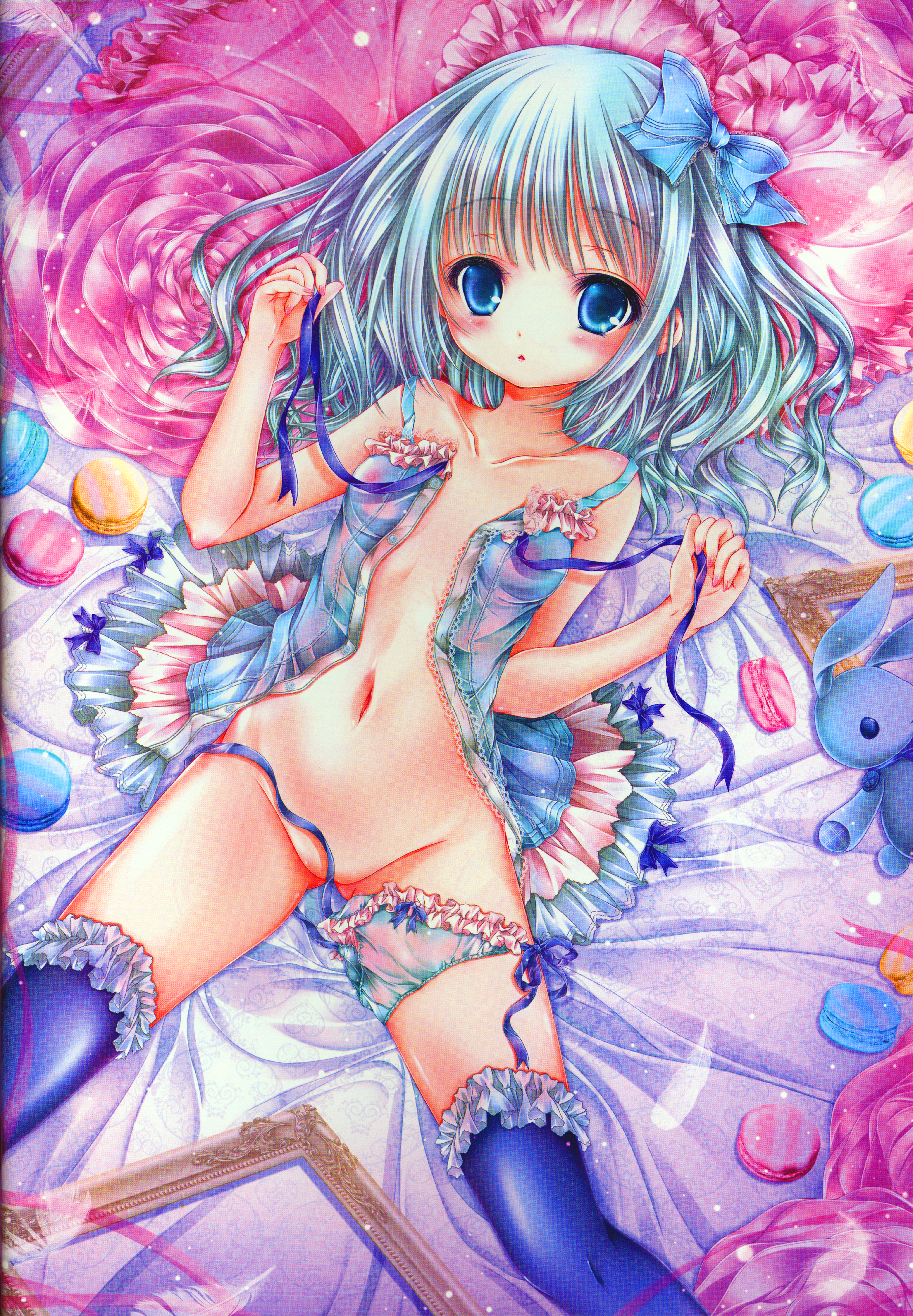二次ロリ少女のするりと脱がしやすそうな紐パンティー、紐パン姿の二次エロ画像-44