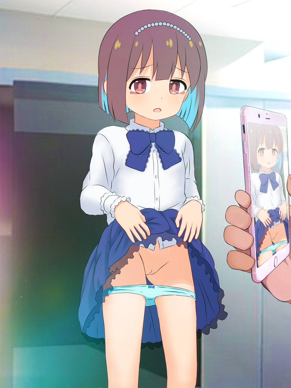 二次ロリ少女のおパンツ脱ぎ掛け姿がかわいく眺めていたいロリパン脱ぎ二次エロ画像-47