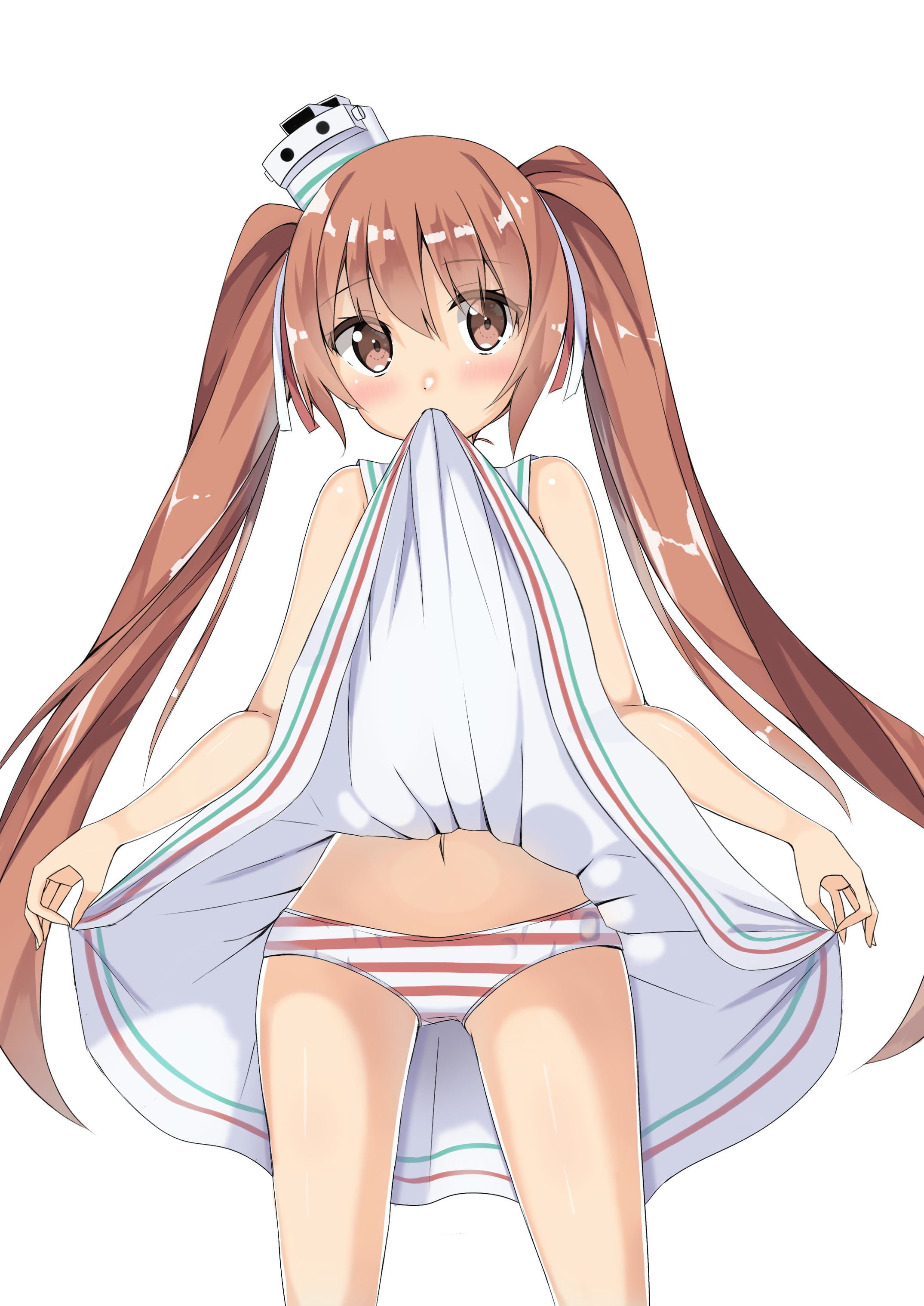 二次ロリ少女が自分からスカートをたくし上げておパンツ見せてくれるロリたくし上げ二次エロ画像-1