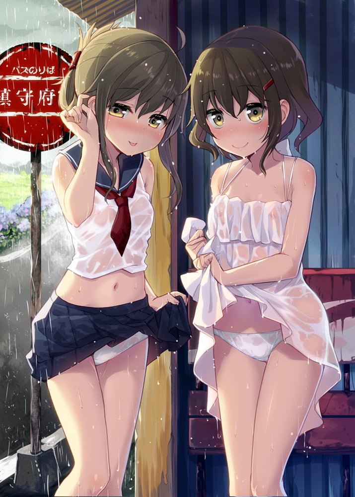 二次ロリ少女が自分からスカートをたくし上げておパンツ見せてくれるロリたくし上げ二次エロ画像-26