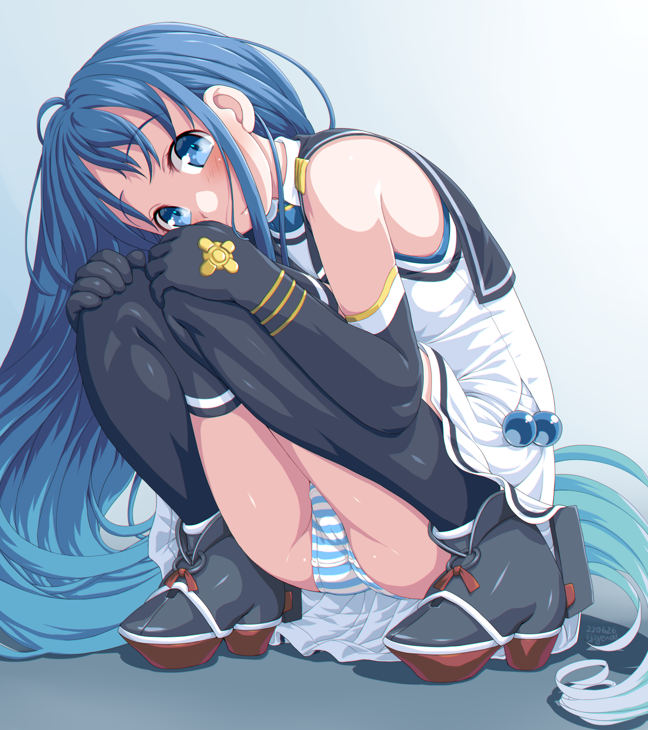 二次ロリ少女が座ったりしゃがんだりしてパンチラしてるロリしゃがみパンチラ二次エロ画像-76