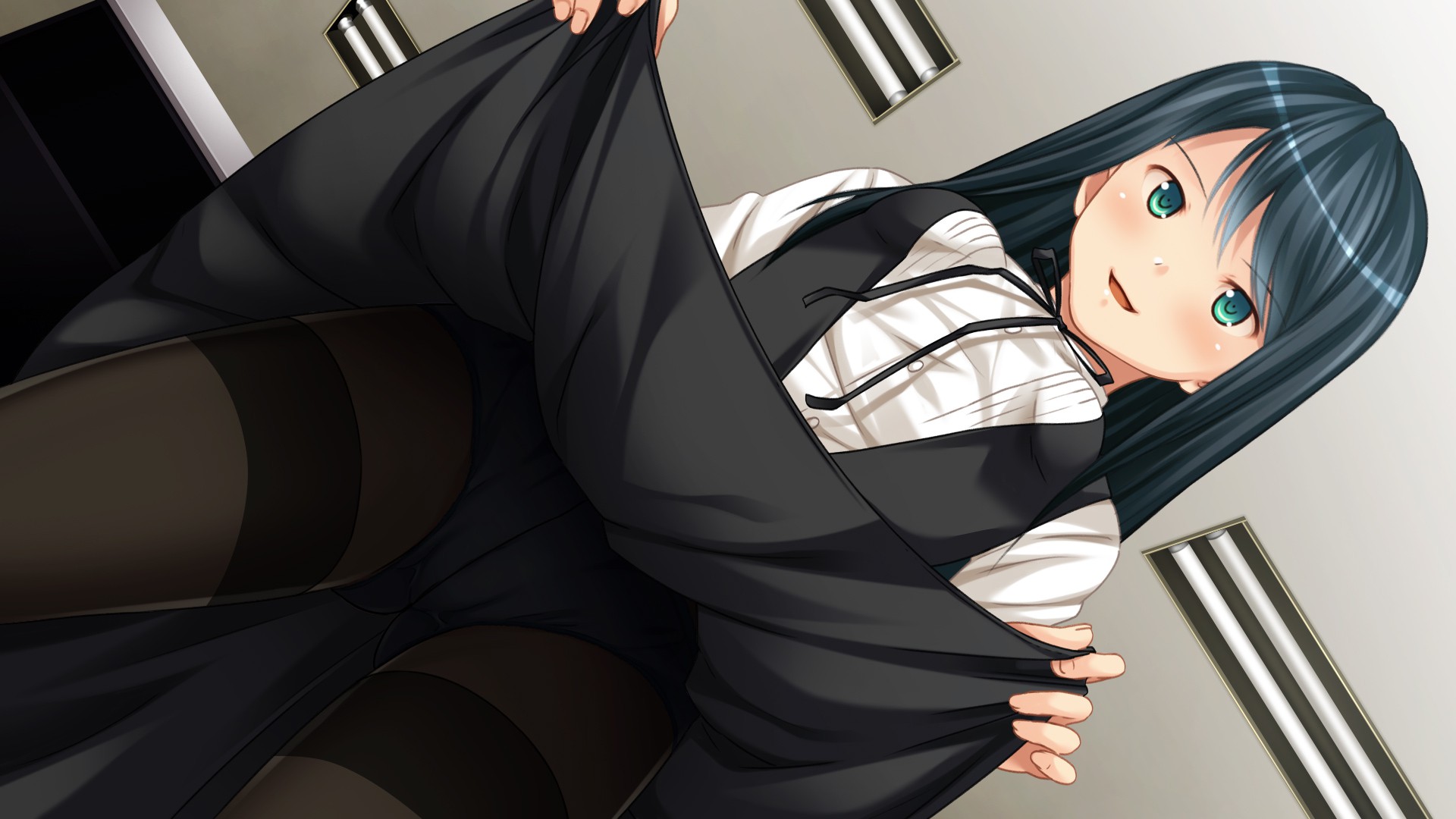 学校でこっそりスカートたくし上げてパンツを見せてくれる露出系制服美少女たくし上げ二次エロ画像-30