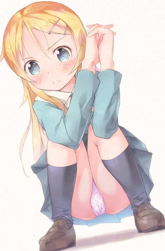 二次ロリ少女の正面しゃがみパンチラはいつ見てもうれしいし癒されるしゃがパンロリ二次エロ画像-15