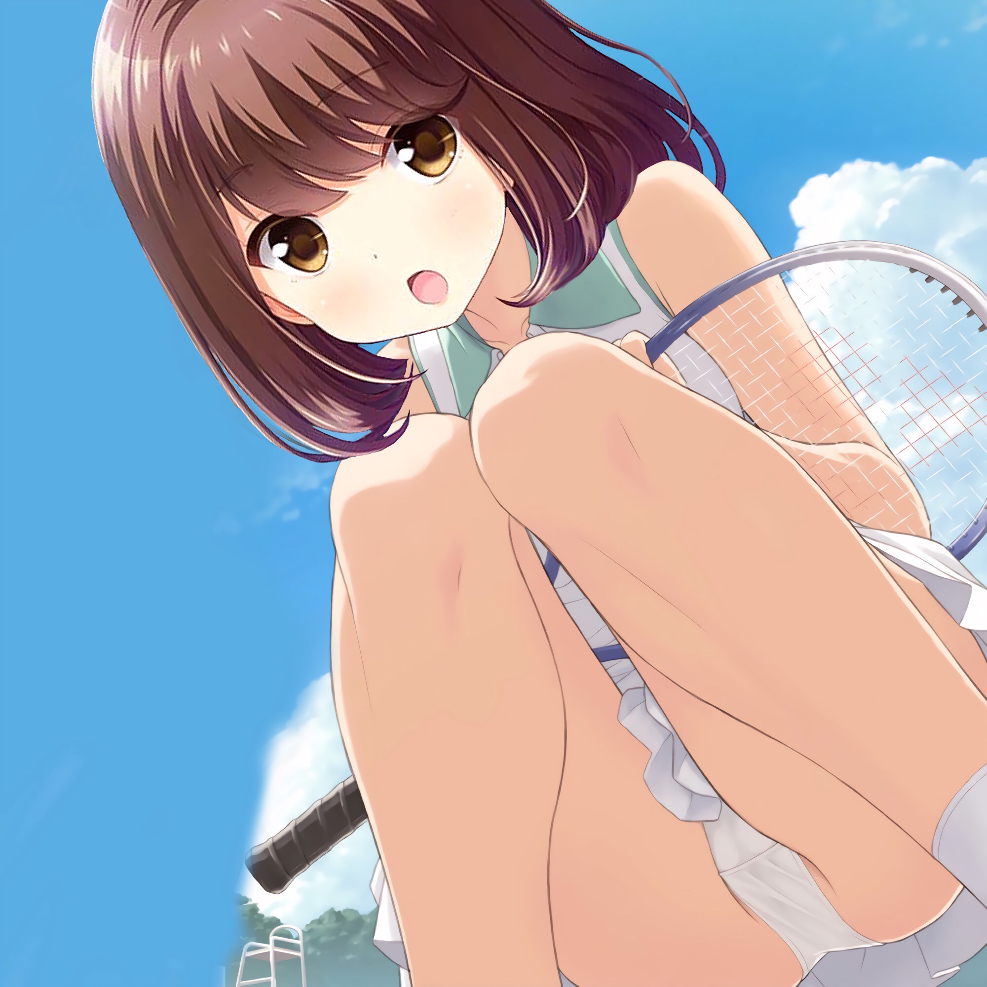 二次ロリ少女の正面しゃがみパンチラはいつ見てもうれしいし癒されるしゃがパンロリ二次エロ画像-24
