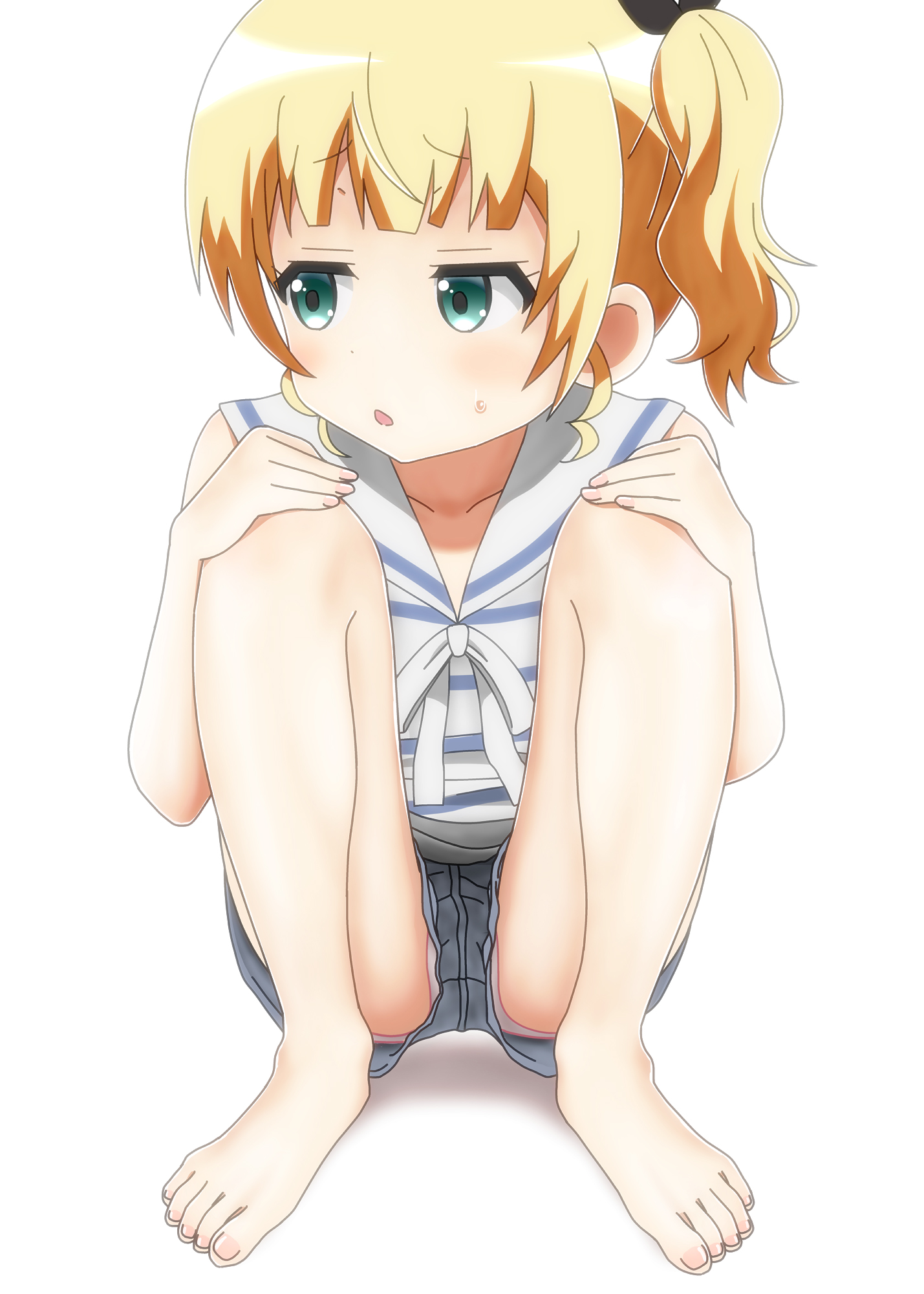 二次ロリ少女の正面しゃがみパンチラはいつ見てもうれしいし癒されるしゃがパンロリ二次エロ画像-25