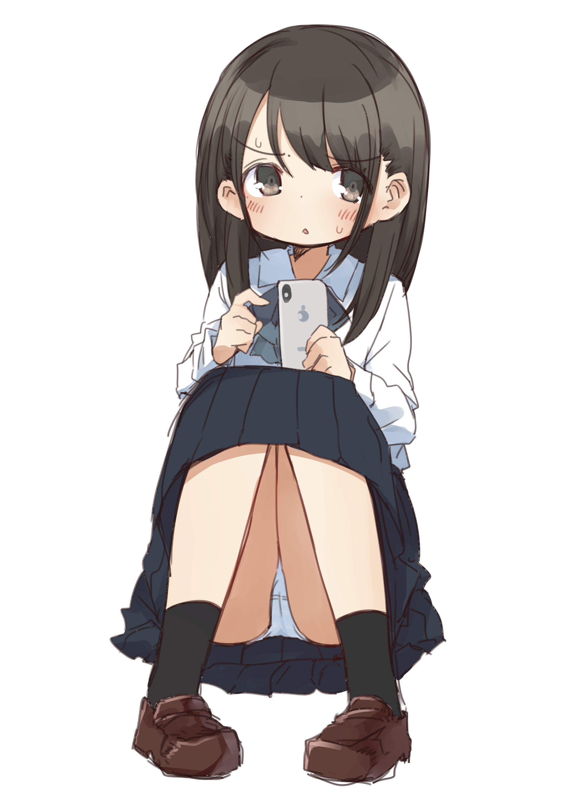 二次ロリ少女の正面しゃがみパンチラはいつ見てもうれしいし癒されるしゃがパンロリ二次エロ画像-32