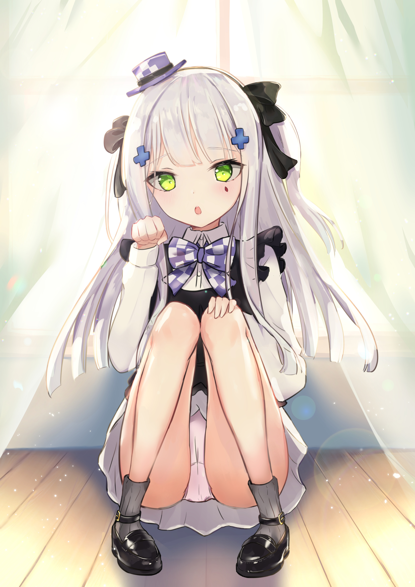 二次ロリ少女の正面しゃがみパンチラはいつ見てもうれしいし癒されるしゃがパンロリ二次エロ画像-37