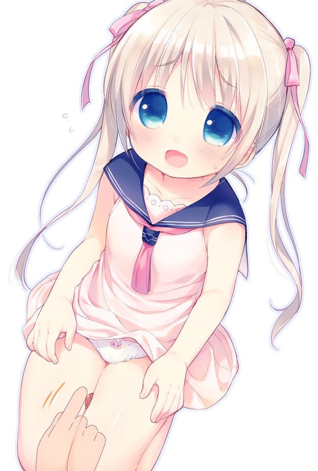 二次ロリ少女というより幼女に近い女の子に似合う女児ショーツ、布地多めパンツのもこもこ質感二次エロ画像-9