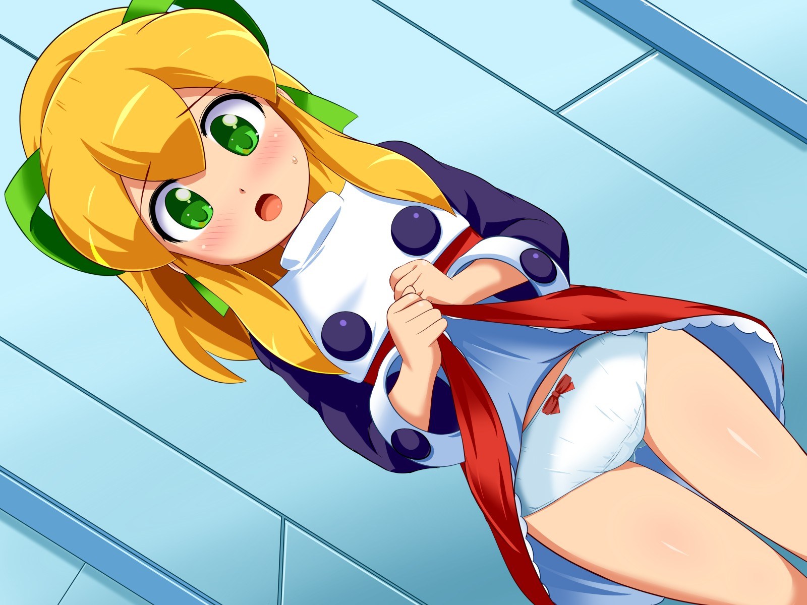 二次ロリ少女というより幼女に近い女の子に似合う女児ショーツ、布地多めパンツのもこもこ質感二次エロ画像-32