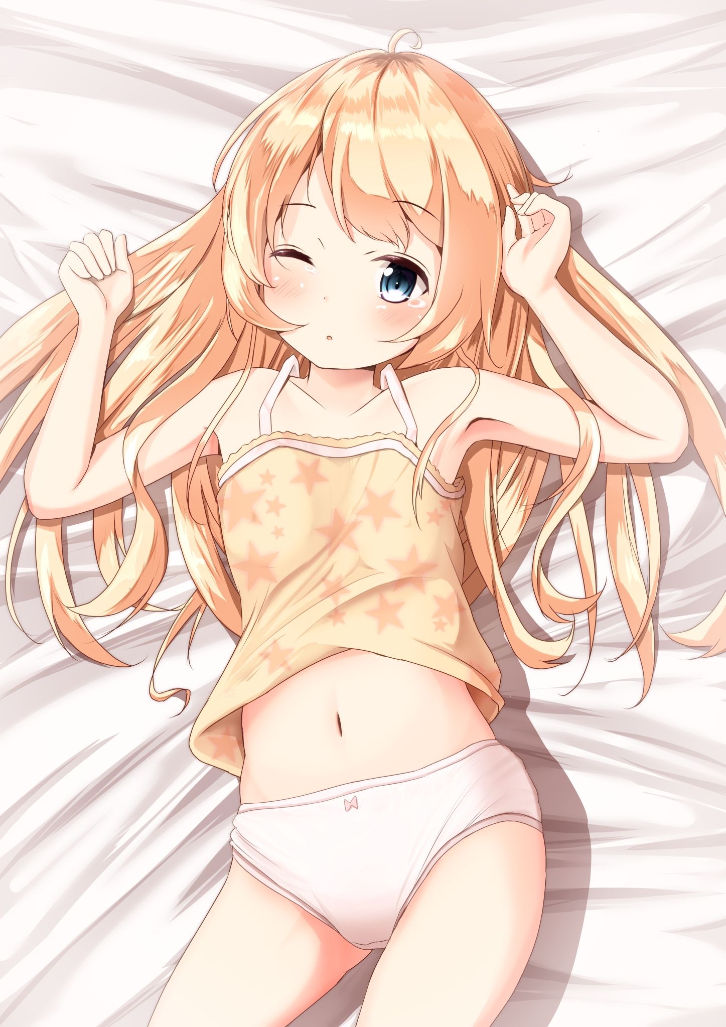 二次ロリ少女というより幼女に近い女の子に似合う女児ショーツ、布地多めパンツのもこもこ質感二次エロ画像-34