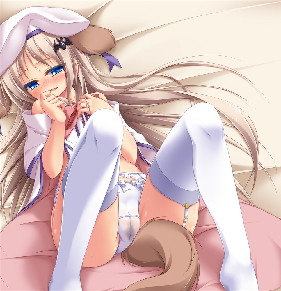 愛液ぬるぬるにしてスジマンが透けて見えちゃうロリ少女の染みパン二次エロ画像-33