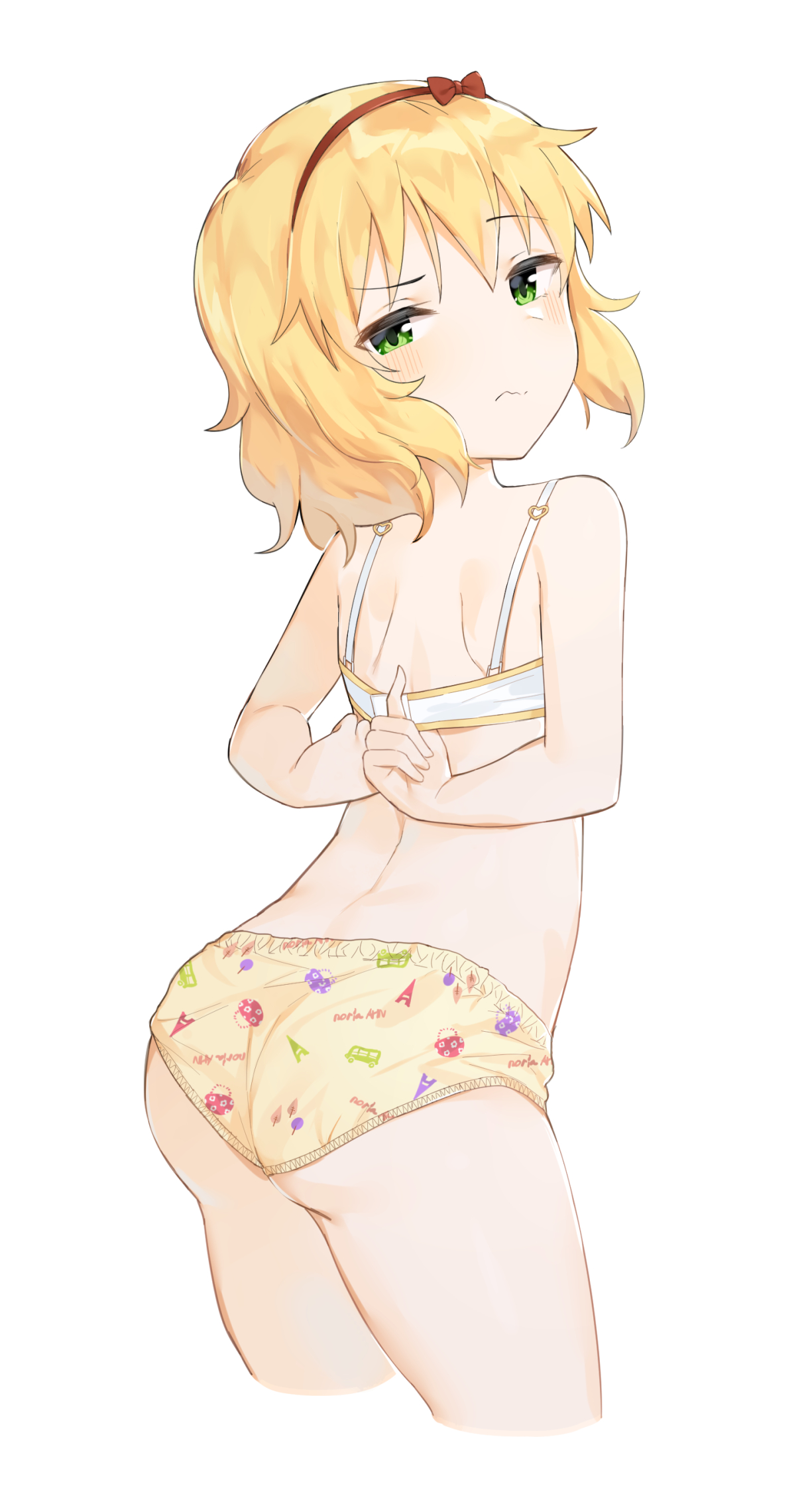 二次ロリ少女のリアリティを感じる汚れが目立たない柄パン女児ショーツの二次エロ画像-22