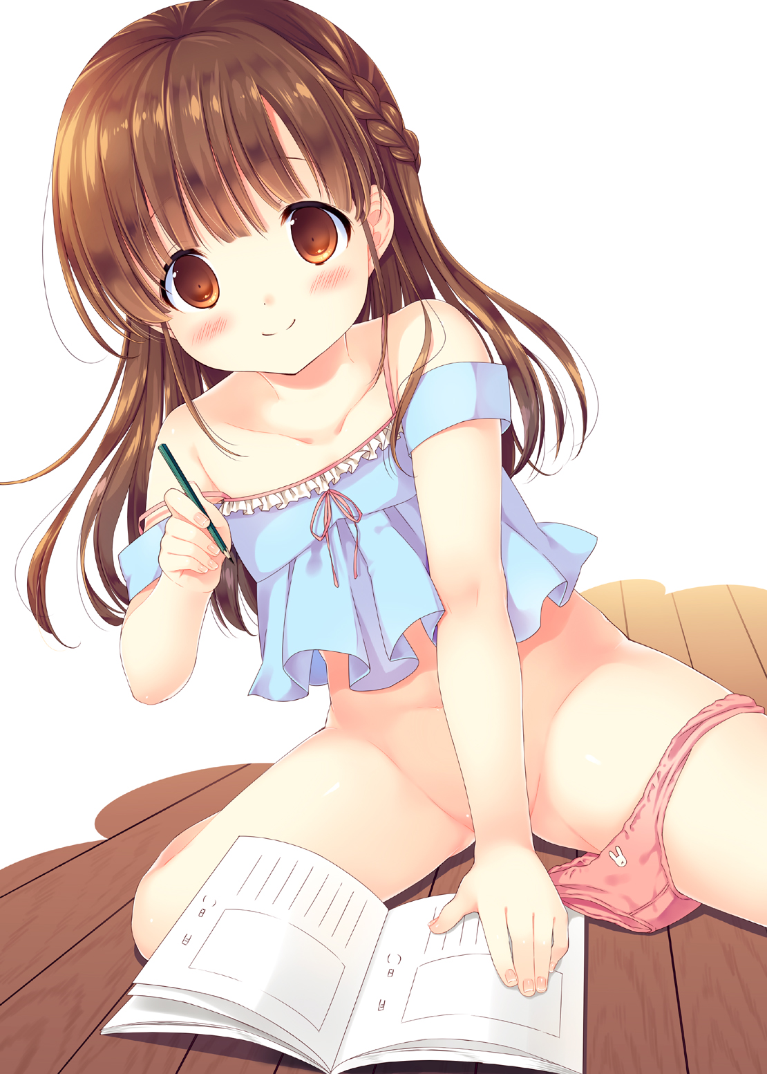 二次ロリ少女のリアリティを感じる汚れが目立たない柄パン女児ショーツの二次エロ画像-23