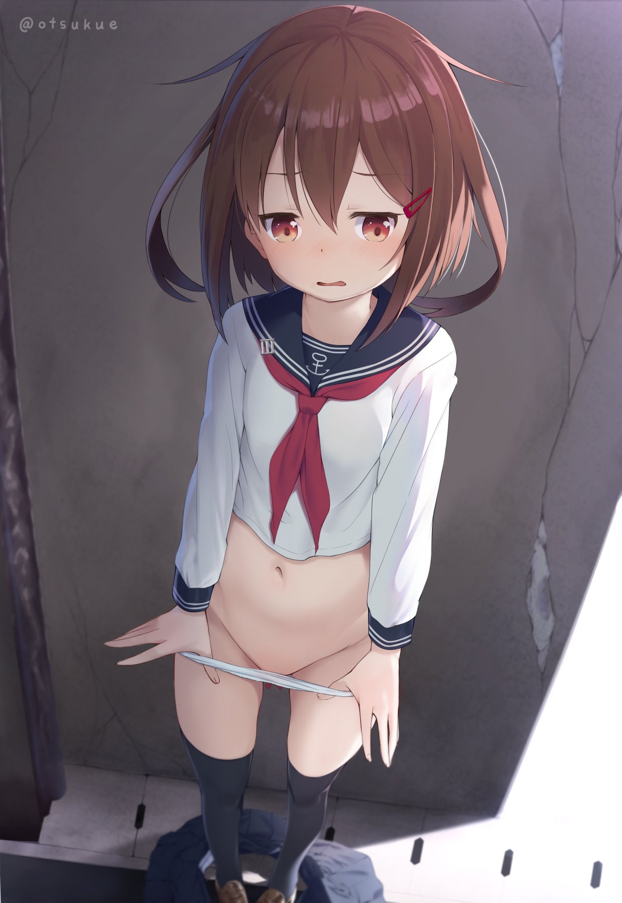二次ロリ少女が自分からパンツや女児ショーツをズリおろしてる二次エロ画像-26