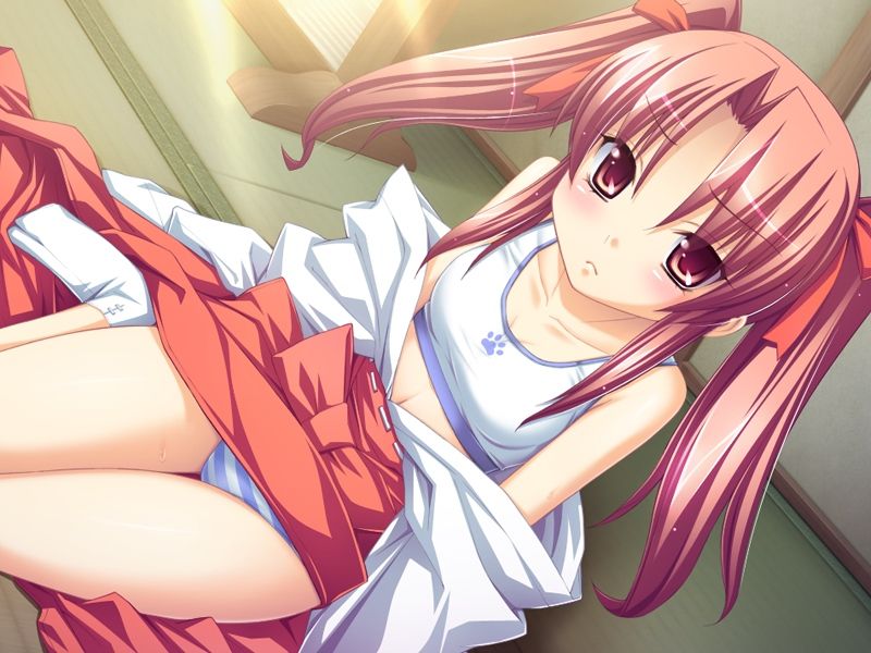 二次ロリ少女の可愛い縞パンが見えちゃうパンチラ！縞パンチラロリ二次エロ画像-5