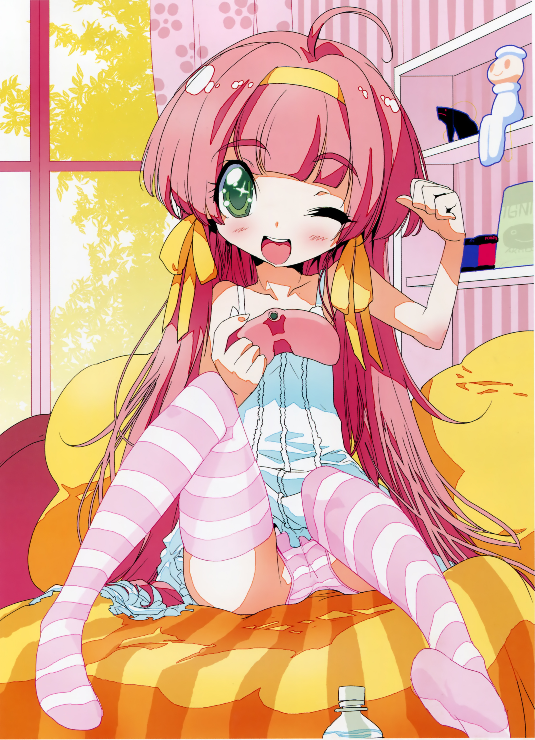 二次ロリ少女の可愛い縞パンが見えちゃうパンチラ！縞パンチラロリ二次エロ画像-33
