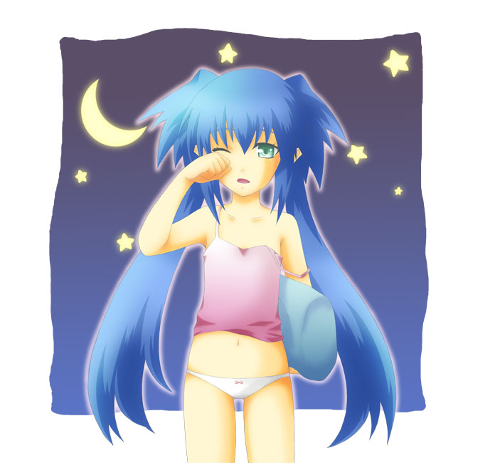 二次ロリ少女が部屋着はキャミソールとパンツだけっていうリラックススタイルの下着ロリ二次エロ画像-7