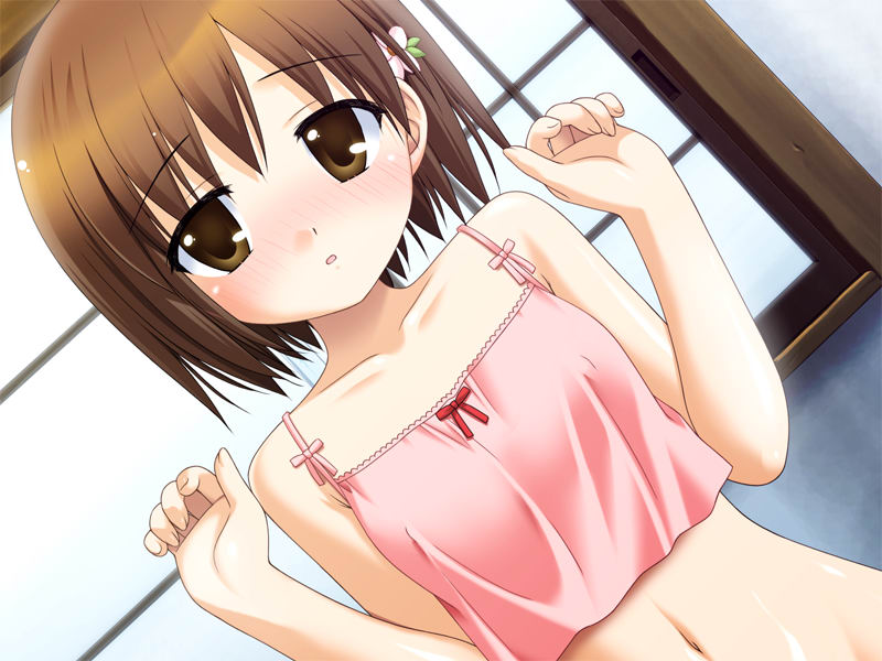 二次ロリ少女が部屋着はキャミソールとパンツだけっていうリラックススタイルの下着ロリ二次エロ画像-8