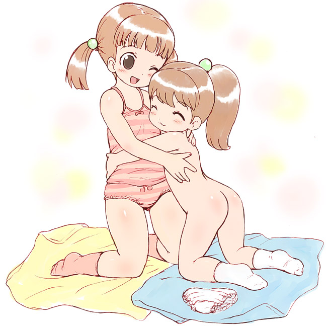 二次ロリ少女が部屋着はキャミソールとパンツだけっていうリラックススタイルの下着ロリ二次エロ画像-10