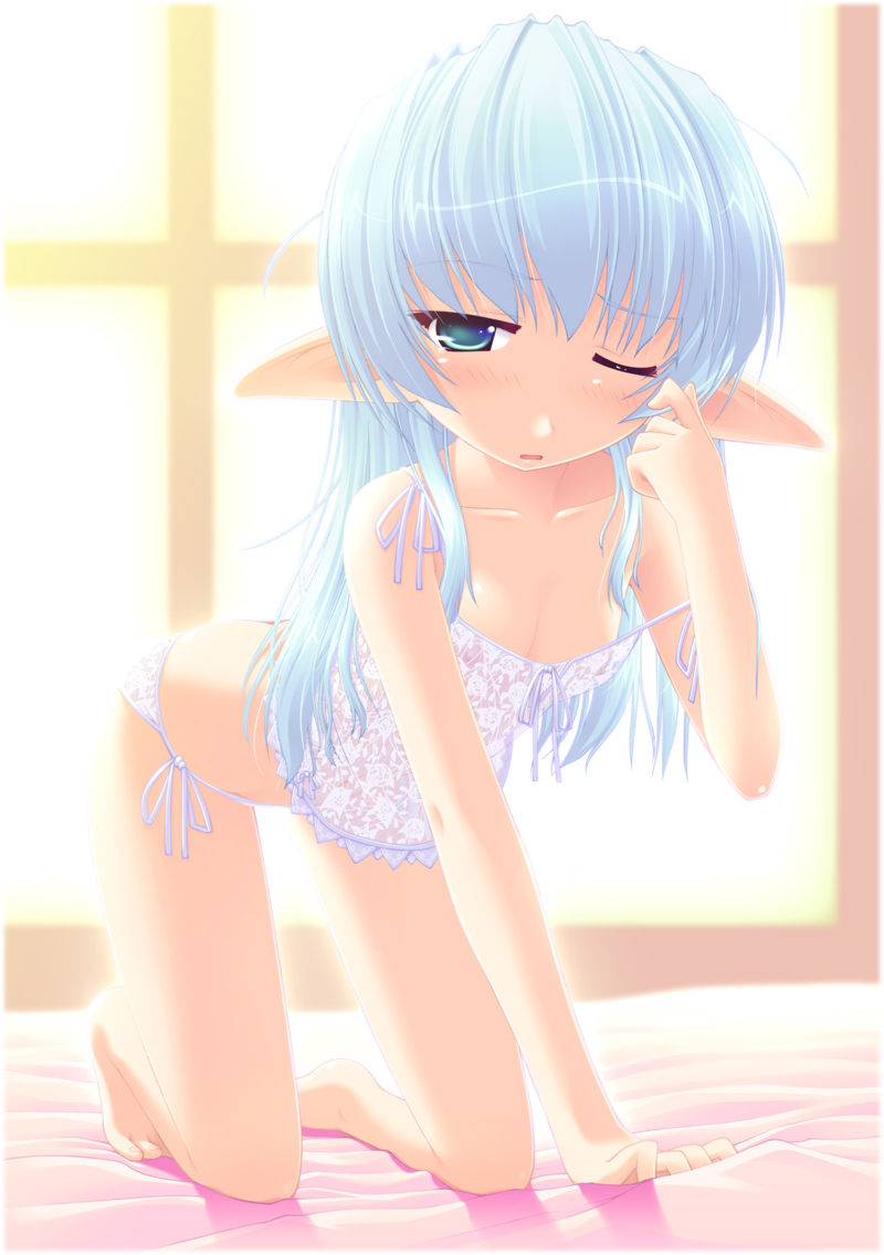 二次ロリ少女が部屋着はキャミソールとパンツだけっていうリラックススタイルの下着ロリ二次エロ画像-21