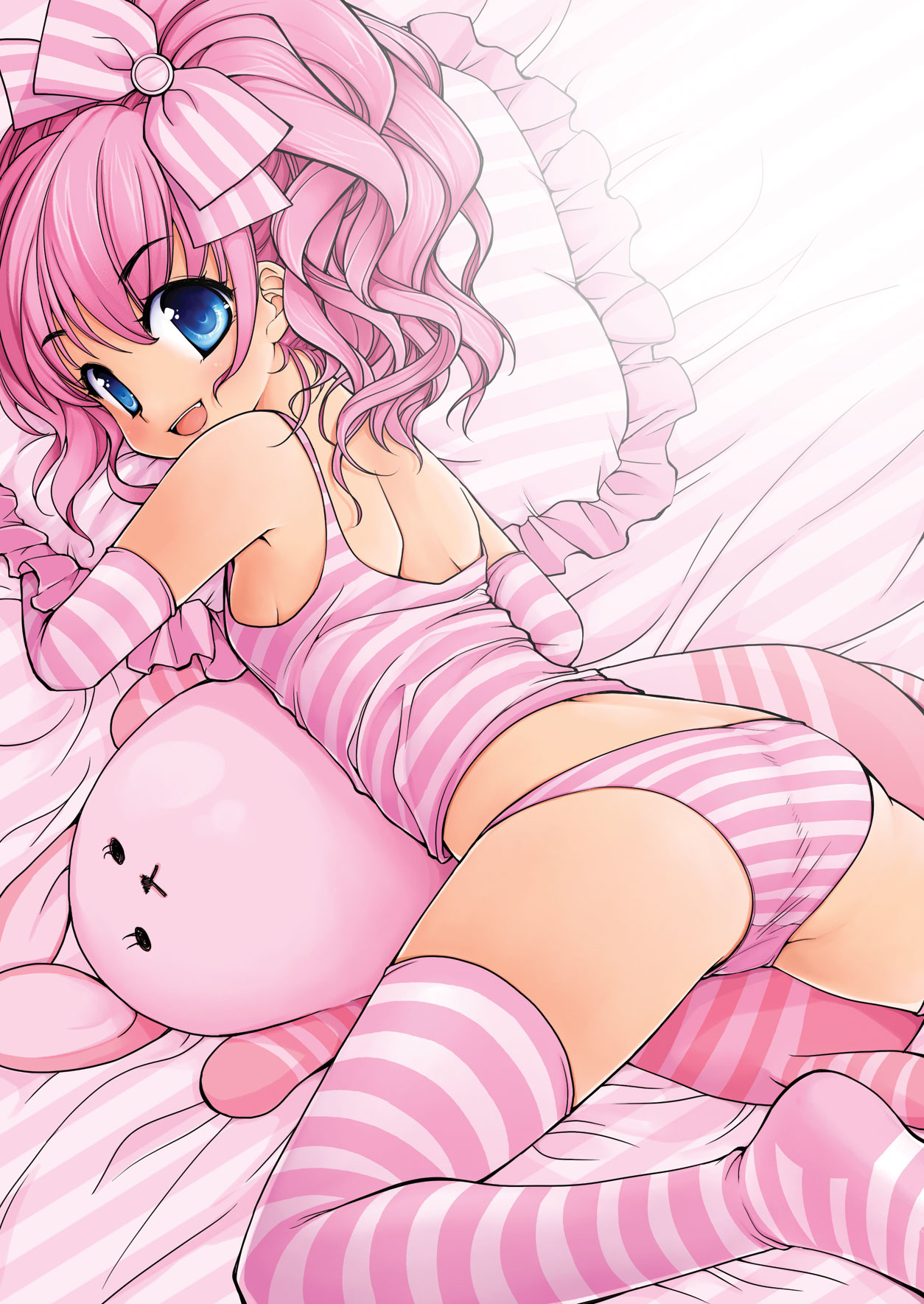 二次ロリ少女が部屋着はキャミソールとパンツだけっていうリラックススタイルの下着ロリ二次エロ画像-25