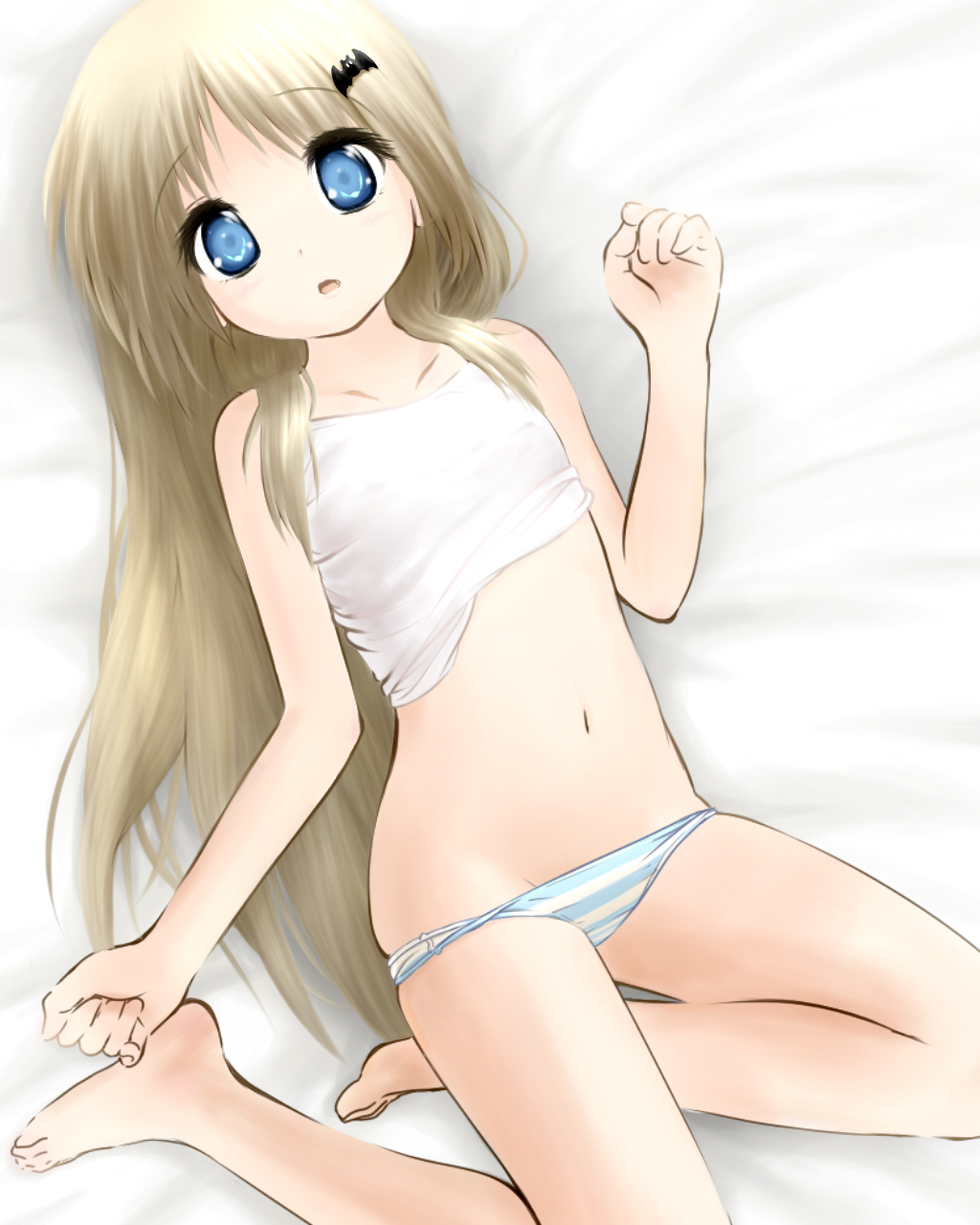 二次ロリ少女が部屋着はキャミソールとパンツだけっていうリラックススタイルの下着ロリ二次エロ画像-26