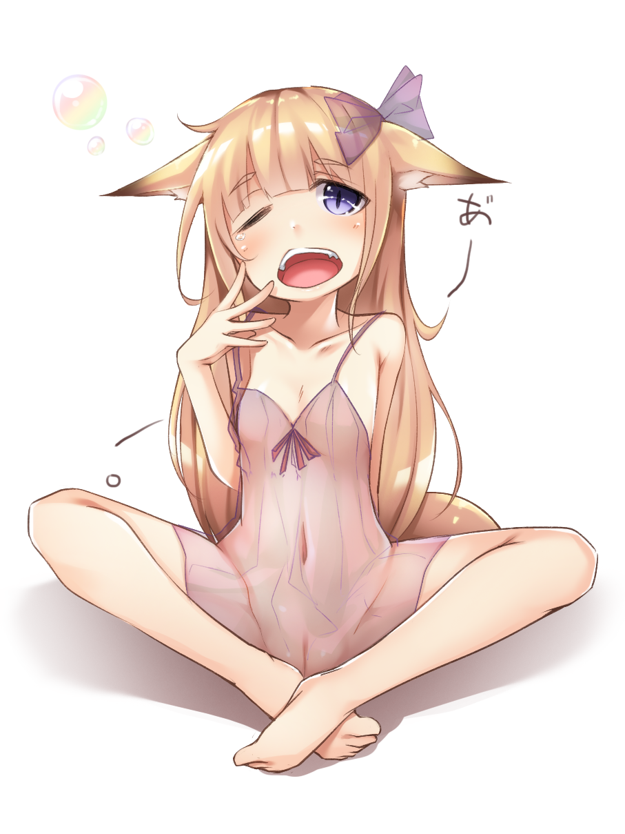 二次ロリ少女が部屋着はキャミソールとパンツだけっていうリラックススタイルの下着ロリ二次エロ画像-29