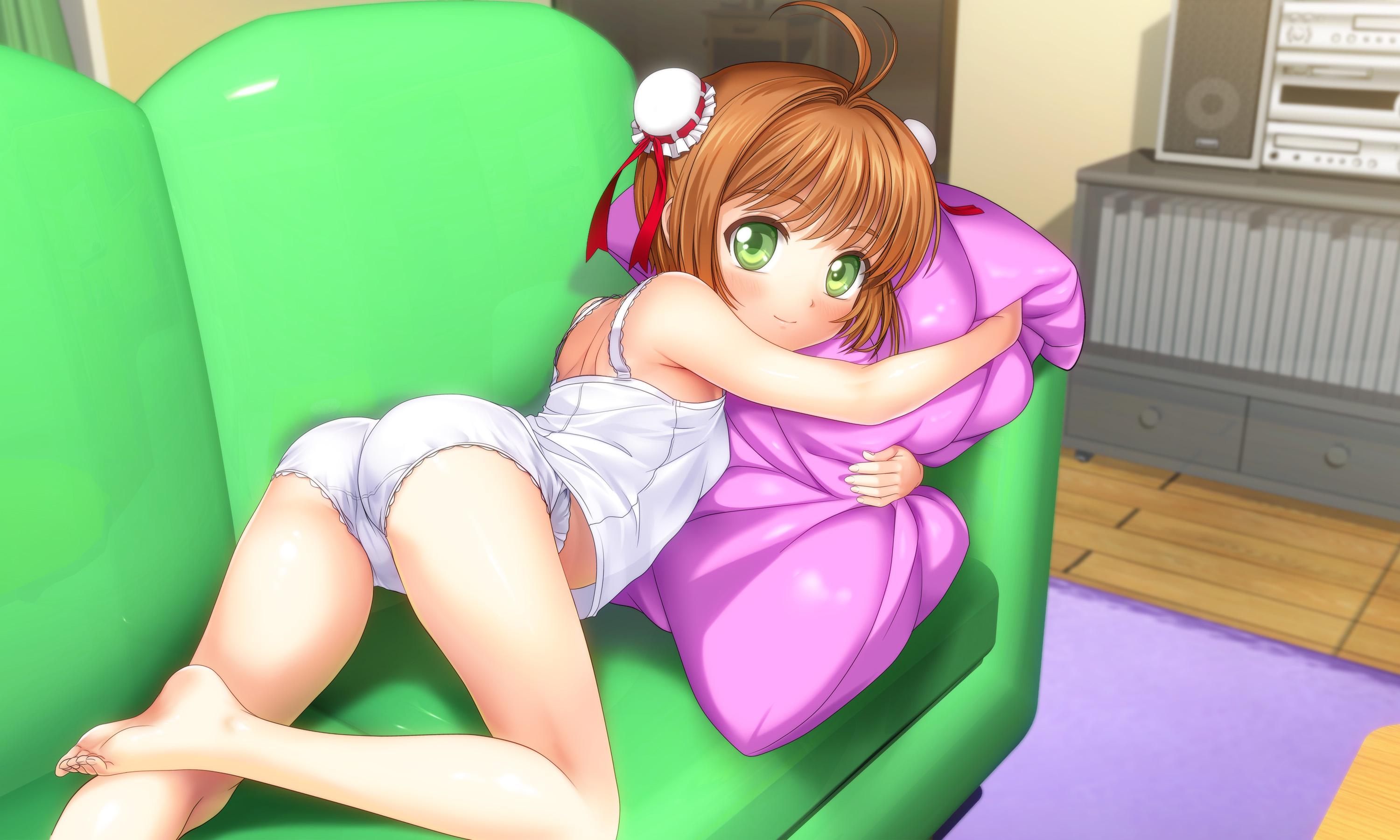 二次ロリ少女が部屋着はキャミソールとパンツだけっていうリラックススタイルの下着ロリ二次エロ画像-30