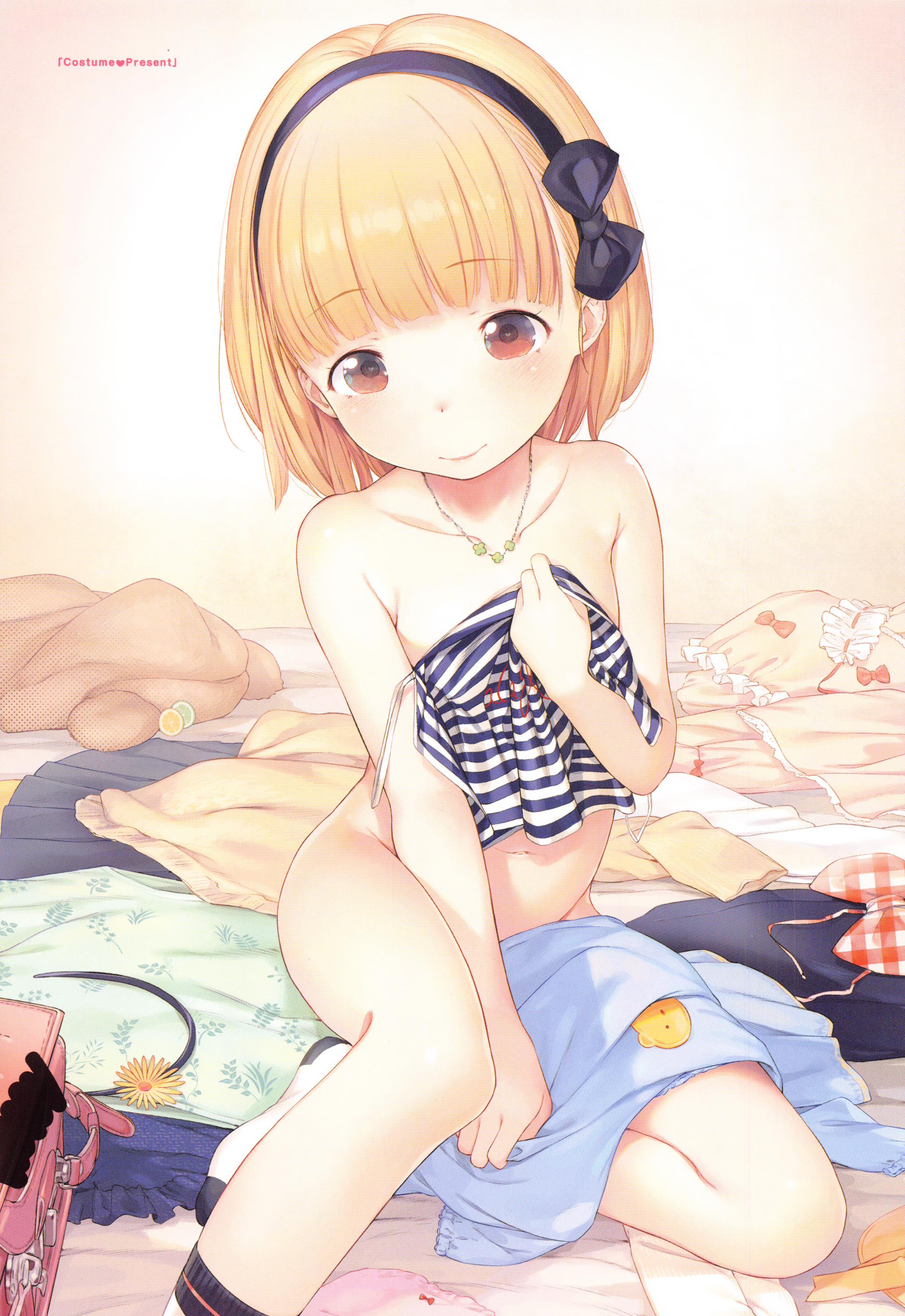 二次ロリ少女が部屋着はキャミソールとパンツだけっていうリラックススタイルの下着ロリ二次エロ画像-37