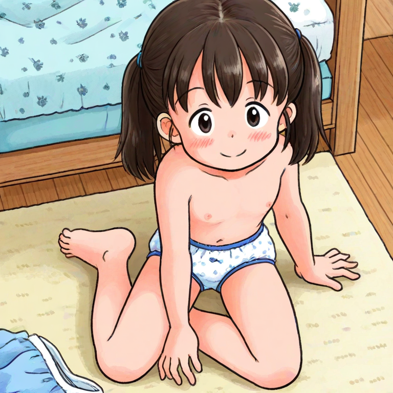 二次ロリ少女のかわいい女児ショーツやジュニアショーツのような厚手布地のおパンツ二次エロ画像-34