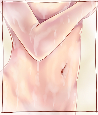 二次ロリ少女のまだちょっと柔らかそうなお腹と、そこにあるおへそのへこみがたまらないロリ臍部二次エロ画像-12