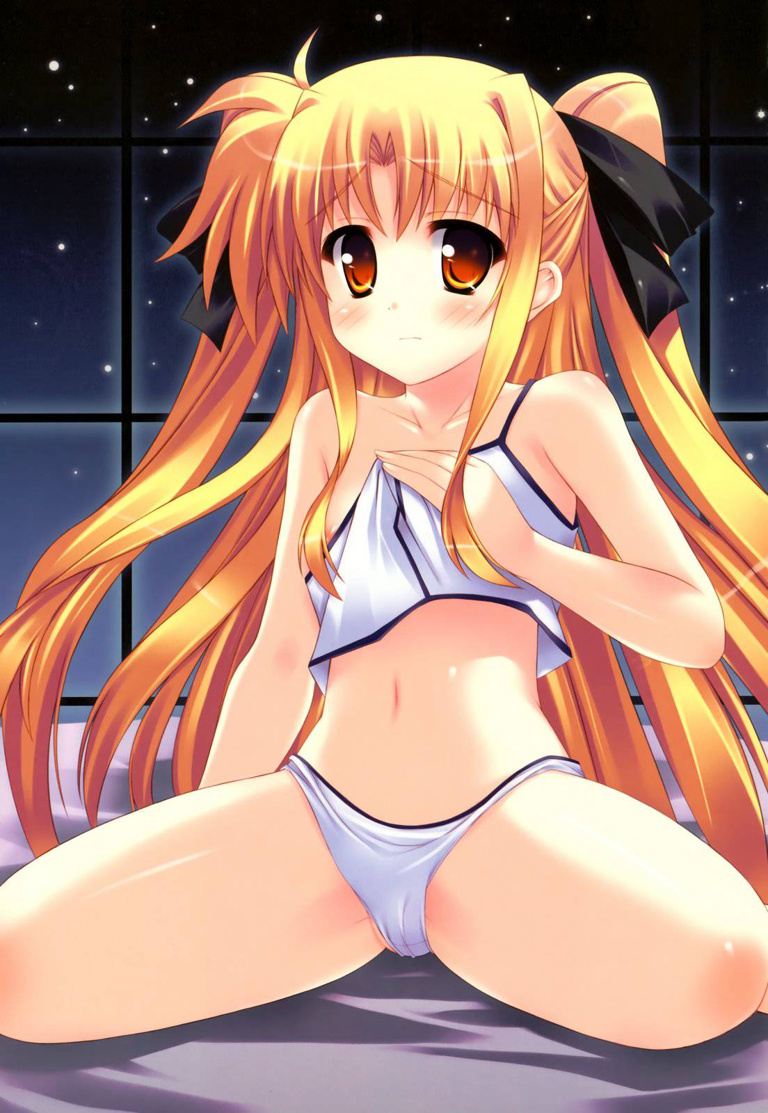 二次ロリ少女のおへそ・腰から太ももにつながる丸みを帯びてきた女性らしさが出始めた腰のラインの二次エロ画像-32