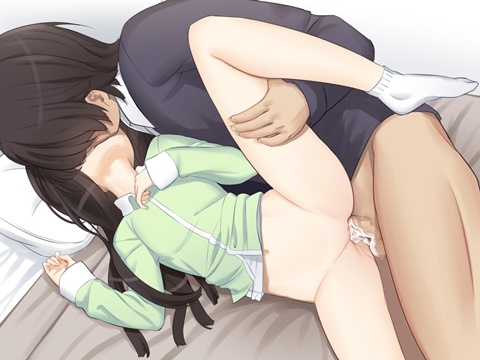 二次ロリ少女が側位や立ちバックセックスで犬のおしっこのように片足上げて接合部丸見えな二次エロ画像-8